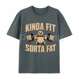 "Kinda Fit Sorta Fart" Funny Gym T-Shirt – Sarcastic Fitness Graphic Tee, Premium 100% Cotton Workout Humor Top, Soft Lived-In Heavyweight Activewear Shirt, Made in USA