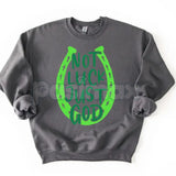 Not Luck Just God Horseshoe St. Patrick's Day Sweatshirt | Faith Over Luck Christian Shirt | Religious St. Paddy’s Day Crewneck | Western Faith Horseshoe Jumper | Aesthetic Christian St Patrick's Pullover | Lucky Horseshoe Faith Gift