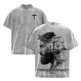 Jesus Christ John 14:6 Bible Verse T-Shirt – Double-Sided Christian Graphic Tee, Vintage Washed Lightweight Cotton Faith Streetwear
