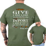 "Deport A Man" Political Satire T-Shirt – Funny Republican Graphic Tee, Remastered Heavy Cotton Immigration Policy Top, Soft Lived-In Heavyweight Conservative Statement Shirt, Made in USA
