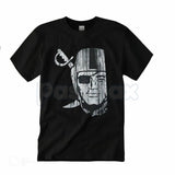 "Raider Nation" Silver & Black T-Shirt – Classic Football Fan Graphic Tee, Premium 100% Cotton Gameday Top, Soft Lived-In Heavyweight Unisex Raider Gear, Made in USA