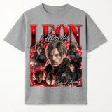 Leon S. Kennedy "Requiem" Bootleg T-Shirt - 2026 Resident Evil Character Graphic Tee, Premium 100% Cotton Survival Horror Top, Vintage Style Leon Kennedy Streetwear, Aesthetic Gaming Fan Gift, Durable Lived-In Unisex Gamer Apparel