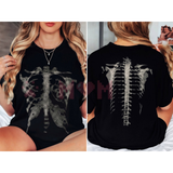 Skeleton Bones T-Shirt - Retro Skull Anatomical Cotton Graphic Tee