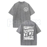 Vintage Washed Toddler Humor T-Shirt – Sarcastic Parent Life Graphic Tee, Lightweight Retro Cotton Funny Mom & Dad Streetwear