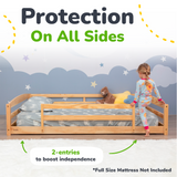 Full-Size Montessori Floor Bed with Strong Slatted Frame