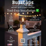 BuzzCaps (6) Six Pack - The Original Mosquito Repellent Outdoor Torch Post Cap