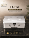 Stainless Steel Multi-Purpose Cash/Storage Box | Secure for Money, Jewelry & Documents - extra extra large