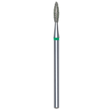DIAMOND NAIL DRILL BIT, "FLAME", GREEN, HEAD DIAMETER 2.1/8MM (FA10G021/8) - STALEKS™