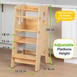 Montessori Toddler Tower - Adjustable Kitchen Stool Helper