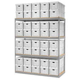 Global Industrial™ Record Storage Open With Boxes 72W X 30D X 84H - Gray