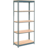 Global Industrial 5 Shelf Standard Duty Boltless Shelving Starter 36Wx12Dx84H Wood Deck Usa