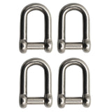 Extreme Max 3006.8399.4 BoatTector Stainless Steel D Shackle with NoSnag Pin 3/8, 4Pack