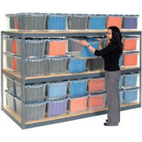 Global Industrial™ Record Storage Rack 96W X 24D X 84H With Polyethylene File Boxes - Gray