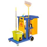 Global Industrial™ Janitor Cart Blue With 25 Gallon Vinyl Bag