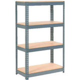 Global Industrial 4 Shelf Standard Duty Boltless Shelving Starter 36Wx18Dx72H Wood Deck Usa