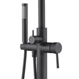 Pulse Showerspas Matte Black Freestanding Tub Filler With Diverter