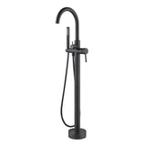 Pulse Showerspas Matte Black Freestanding Tub Filler With Diverter