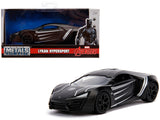Lykan Hypersport Matt Black Black Panther Theme Avengers Marvel Series 1/32 Diecast Model Car by Jada