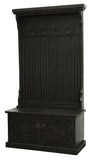 Rustic Hall Tree Top & Plain Base In Rustic Antique Black