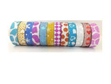 Kamal Colourful Decorative Adhesive Glitter Tape Rolls, Length 3M Each, Set Of 10 (Colours And Designs May Vary)