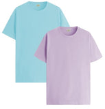 ADRO T Shirts Pack of 2 Mens Tshirts Cotton T Shirts for Men Tshirt T-Shirts Combo T Shirts Tshirts for Men Plain Solid Tshirts Mint Purple Tshirt for Men RCM2-PLN-MI-PU-S,Mint,Purple