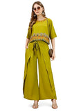 Womanista Women's Viscose Rayon Solid Regular (Co-ords_9068_Green_S)