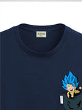 ADRO Tshirt for Men | Anime T Shirt for Men | 100% Cotton Tshirt | Graphic Printed T-Shirt | Chest Printed Tshirt | Gogeta Anime Tshirt | T-Shirts| RN24-STICK-GOGE-NB-L Navy Blue,Navy Blue