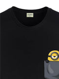 ADRO Tshirt for Men | Anime T Shirt for Men | 100% Cotton Tshirt | Graphic Printed T-Shirt | Chest Printed Tshirt | Minion Anime Tshirt | T-Shirts| RN24-STICK-PCMIN-BL-S Black,Black