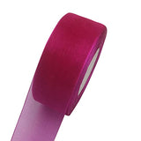 Chenkou Craft Solid Organza Ribbon 1 Roll 50 Yards Fuschia Craft Bow Birthday Party Decoration Packing Ribbons (Fuschia, 1 1/2(4