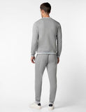 Fyltr Men'S Sweatshirt & Jogger Casual Co-Ord Set With Striped Rib Detail - Stripe Rib Detail On Neck Cuff & Hem | Casual Winterwear For Men,Grey-Tastic,Grey-Tastic,S