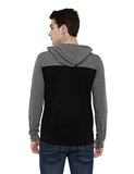 Adro Full Sleeve Color Block T-Shirt For Men (Fr4-3-Hd-Bl_Black_L)