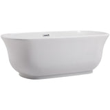 Elegant Decor Indoor Modern 67 Inch Soaking Bathtub In Glossy White - 67X30.7X23