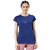 Enamor A305 Dry Fit Antimicrobial Cotton Spandex Active Stay Fresh Workout Tee For Women(A305_Robin Love Graphic_L)