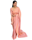 Flosive Womens Present Banarasi Soft Lichi Silk Saree Beautiful Jacquard Rich Pallu Design Work Zari Woven Kanjivaram Silk Style