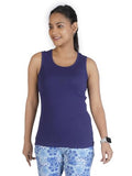 Rupa Colors Playsure Solid 100% Combed Cotton Rib Fabric Women'S Tank Top Sleeveless Pack Of 1,NavyApparel,XL