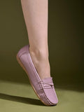 Shoetopia Upper Bow Detailed Mauve Loafers For Women & Gilrs /Eu37,Purple,4,B0DJJVXPST