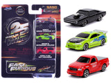 Fast & Furious 25th Anniversary 3 piece Set #1 Nano Hollywood Rides Diecast Model Cars by Jada