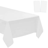 2 Pack Plastic Tablecloths Disposable Table Covers Plastic Table Cloths for BBQ Picnic Birthday Wedding Parties Waterproof and O