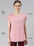 Enamor Women'S Slim T-Shirt (E131_Mauve Love Magic Graphic L)