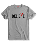 Adro Men'S Believe Design Printed T-Shirt (Xl, Grey)