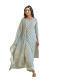 FABNEX Cotton Blend Women Kurta & Pant (K-43)(Medium), Grey