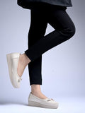 Shoetopia Bow Detailed Casual Cream Loafers For Women & Girls /Eu40,Cream,7,B0DZVPP5ZJ