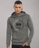 Adro Men'S Cotton Neck Hooded Sweatshirt (H24-Fast-Sg_Steel Grey,Steel GreyApparel,XL