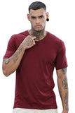 ADRO V-Neck T Shirt for Men 100% Cotton Vneck Tshirt is Ideal for Casual wear Workouts and Loungewear Adding a Stylish Touch.|VN24-PLN-MR-S Maroon,Maroon