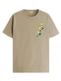 ADRO Tshirt for Men | Anime T Shirt for Men | 100% Cotton Tshirt | Graphic Printed T-Shirt | Chest Printed Tshirt | Minion Anime Tshirt | T-Shirts| RN24-STICK-MINI-BE-XL Beige,Beige
