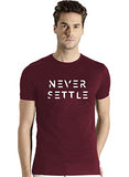 Adro Mens Never Settle Cotton T-Shirt (Rn22-03-Set-Mr_Maroon_S)