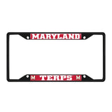 Maryland Terrapins Metal License Plate Frame Black Finish