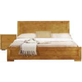 Trent Wooden Platform Bed In Oak, Full With 1 Nightstand