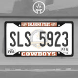 Oklahoma State Cowboys Metal License Plate Frame Black Finish