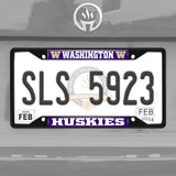 Washington Huskies Metal License Plate Frame Black Finish